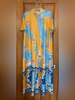 Vintage Hostess Caftan Lounging Gown Dress Mrs. Roper